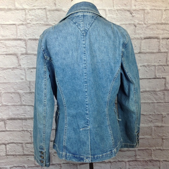 Vintage Tommy Hilfiger Jean Jacket Women 8 Stretch - Picture 5 of 6